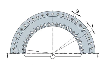 YRT精密轉(zhuǎn)臺(tái)軸承鏈接孔結(jié)構(gòu)圖